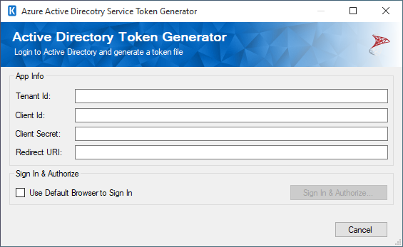 Azure Active Directory Connection Manager Token Generator